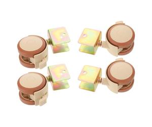 ULDIGI 4 Piezas Ruedas Giratorias Aplicables para Cuna, 4 Ruedas Pequeñas de PU Silenciosas con Freno y Placa, Accesorio para Muebles Infantiles, Protección para Suelos y Uso Seguro