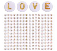 ULDIGI 400 piezas Cuentas Acrílicas Letras Blancas Planas Redondas para Pulseras DIY Kit Abalorios para Hacer Joyas y Llaveros con Diseño Simbólico