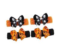 ULDIGI 4pcs Diademas Para Bebé Halloween Cinta Para La Cabeza Lazo Accesorio De Cabello Suave y Flexible