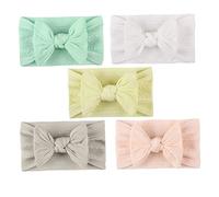 ULDIGI 5piezas Diadema Nailon Lazo De Textura De Color Carne Para Tocados De Niño y Accesorios Cabeza