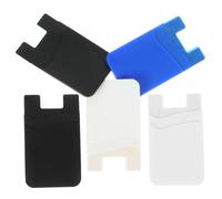 ULDIGI 5piezas Soporte Adhesivo para Tarjetas De Silicona Tarjetero Móvil De Doble Almacenamiento para ID y Créditos Negras Blancas Profundo