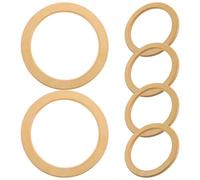 ULDIGI 6 asas redondas de madera de repuesto para bolsos, bolsos de playa, bolsos de macramé y bolsos de ganchillo.