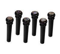 ULDIGI 6 Piezas Ergonomic Ebony Guitar Bridge Pins With Abalone Inlay Ring Moisture-resistant Replacement Parts For Acoustic And Bass Guitars