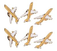 ULDIGI 6 Pins de Avión de Metal Diseño Clásico y Ligero, Pin de Solapa para Camisa y Chaqueta, Accesorio Estilizado para Uso Casual y Obsequio