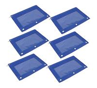 ULDIGI 6piezas Estuche para Lápices Ventana Transparente Diseño Oxford para Oficina Bolsa De Papelería