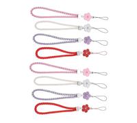 ULDIGI 8 piezas Correa de Muñeca para Teléfono Móvil Lanyard Corto de Piel Trenzada con Diseño de Flor de Ciruelo y Diamantes Antideslizante Colores Surtidos para Colgar Móvil y USB