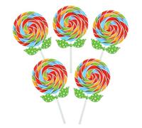 ULDIGI Accesorios de Piruleta Falsa Grandes de 20 CM Palitos de Piruleta para Manualidades Juego de 5 Unidades Multicolores para Decoración de Fiesta Carnaval y Sesiones Fotográficas