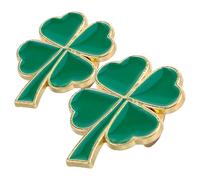 ULDIGI Alfileres de Trébol de Cuatro Hojas para Mujer en Aleación Verde, Símbolo de Suerte y Felicidad, Diseño Compacto y Elegante para Bodas y Fiestas, Pack de 2 Piezas