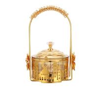 ULDIGI Bandeja para Dulces Eid Mubarak con Tapa Plato Árabe para Snacks y Decoración Islámica de Mesa para Ramadán y Celebraciones Familiares