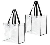 ULDIGI Bolsa de Almacenamiento para Ropa Ligera 2 Piezas Bolsa de Playa Transparente de PVC y Nylon Aprobada para Estadios, para Toallitas y Ropa, Piscina y Deportes