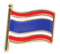 ULDIGI Broche creativo con forma de bandera nacional de Tailandia, pin de metal resistente para ropa en celebraciones festivas y shower, para