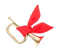 ULDIGI Bugle Metálico Dorado para Principiantes con Pañuelo Rojo Instrumento Musical para Banda y Actuaciones Escenario Trompeta de Caballería para Escuela y Desfiles