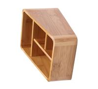 ULDIGI Caja de almacenamiento de bambú, organizador de maquillaje, estuche para cosméticos y artículos diversos, diseño de esquina redonda, para oficina y hogar, 7.7 x 5.7 x 4.3 pulgadas
