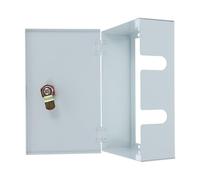 ULDIGI Caja eléctrica de hierro y plástico con cerradura y llave, caja protectora para enchufes de carga exterior, diseño montado en pared para ambientes al aire libre