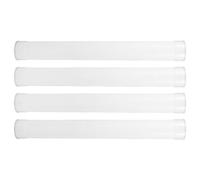 ULDIGI Contenedores de tubo de plástico PE, 4 tubos blancos rectos de 3,5 cm x 31 cm, con tapas para almacenamiento y transporte, aptos para viajes y actividades exteriores