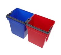 ULDIGI Cubo Multiusos de Plástico Asa Rojo 21,5 X 18,3 X 15,8 CM para Almacenamiento y Limpieza Doméstica 2 Piezas Cesta para Residuos