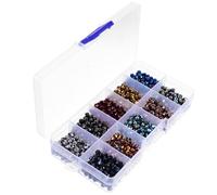 ULDIGI Cuentas de Vidrio para Manualidades 4 MM 1000 Piezas en Caja Cuentas Espaciadoras para Pulseras y Collares Hechas a Mano Accesorios para Bisutería DIY