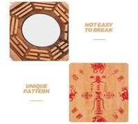 ULDIGI Espejo Bagua de Madera de Melocotón 4 Pulgadas Convexo para Protección Feng Shui Puerta y Balcón Amuleto de Suerte y Prosperidad para Hogar Oficina y Espacios Exteriores