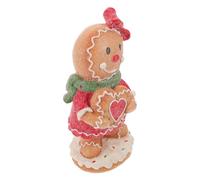 ULDIGI Figura de Hombre de Jengibre de Resina Decorativa para Navidad Estatua de Mesa para Repisa y Escritorio Adorno Festivo con Encanto Navideño para Ambiente Acogedor