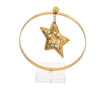 ULDIGI Five-Pointed Star Ornament with Iron and Crystal Decorative Stand Base For Desktop Decoration Home and Office Table Centerpiece Christmas Atmosphere Accent