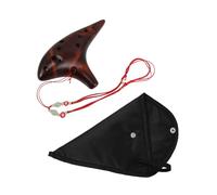ULDIGI Flauta De Cerámica Ardiente Flauta De Caza Pequeños Instrumentos Para Músico Bolsa Para Instrumentos De Viento Flauta De Agujero Abierto Flautín De Cerámica Coffee Arcilla