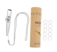 ULDIGI Kazoo Metálico Portátil con Cuerda de Iniciación para Incluye Flauta y Membranas Instrumento Ligero y Duradero para Práctica Musical