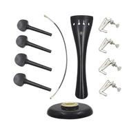 ULDIGI Kit de Accesorios para Violonchelo de Ébano, 1 Juego de Cordal, Puente, 4 Clavijas, 4 Microafinadores y Almohadilla Antideslizante Metálica, Herramientas para Color Aleatorio