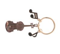 ULDIGI Llavero de Metal Vintage Colgante de Violín y Nota Musical en Aleación de Zinc, Ligero y Portátil, Obsequio Adecuado para Amantes Música y Músicos (accesorio para Llaves o Bolsos)