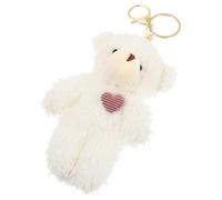 ULDIGI Llavero de Peluche Colgante de Oso Pequeño, Color Rosa Corazón, Llavero para Mochila y Bolso, Accesorio Adorable para Obsequio y Decoración, 1 Pieza