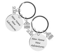 ULDIGI Llavero para Casa de Acero Inoxidable Redondo 30Mm Juego de 2 Unidades Colgante Decorativo para Inauguración de Hogar Recuerdo Duradero y Resistente al Agua