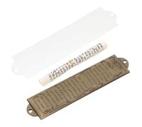 ULDIGI Mezuzá de Aleación Hebrea 132mm Azul Antiguo, Adorno Religioso Decorativo Símbolos, Placa Vintage para Decoración de Puertas, Artesanía Judaica Significativa