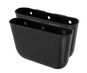 ULDIGI Mini cubo de basura portátil para coche, 2 piezas en plástico negro con diseño colgante para mantener orden y limpieza dentro del vehículo