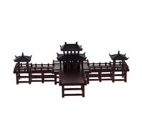ULDIGI Miniature Pavilion Statue Mini Aquarium Decor Chinese Architecture Model Small Garden Figurine Fish Tank Ornament Zen Micro Landscape