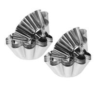 ULDIGI Moldes para tartas de flores de acero inoxidable, 12 piezas, reutilizables y antiadherentes, para cupcakes y muffins en panadería