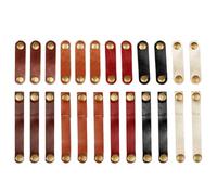 ULDIGI Organizador de Cables de Cuero 24 Piezas Botón a Presión, Enrollador de Auriculares y Sujetacables Usb, 2 Tamaños y 5 Colores para Oficina, Hogar y Escuela