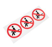 ULDIGI Pegatinas de Advertencia de Seguridad Removibles Prohibido Sentarse o Acostarse 3 Unidades 8x8 Cm sin Borde Blanco, Adhesivos Reflectantes para Fábrica, Taller y Almacén