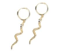 ULDIGI Pendientes Serpiente de Plata de Ley Diseño Creativo y Delicado Aretes Colgantes Largos para Mujer Regalo Original de Moda Color Dorado
