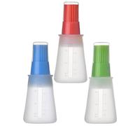 ULDIGI Pinceles Dosificadores de Aceite Botellas de Silicona, 3 Piezas Multicolor para Barbacoa, Horno y Uso en Menaje de Cocina, Resistentes a Altas Temperaturas