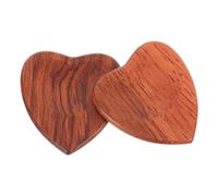 ULDIGI Púas De Guitarra De Madera Maciza Forma De Corazón 2 Unidades Tamaño Pequeño Superficie Lisa Accesorio Adecuado Para Guitarra Folk Diseño Liviano Para Práctica y Transporte Fácil