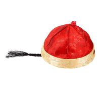 ULDIGI Sombrero de Cosplay Chino Antiguo para Adultos, Tocado de Disfraz Color Púrpura Rojo con Dragón Dorado, Talla 9 para Cabeza de 60 Cm, Adecuado para Fiestas y Representaciones