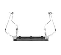 ULDIGI Soporte de Cuello para Armónica de 10 Orificios Ajustable de Metal Plateado, Soporte Portátil para Mástil de Armónica, Accesorio para Músicos, Uso en Presentaciones y Ensayos