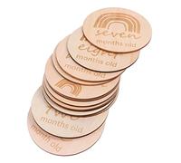 ULDIGI Tarjetas de Madera Beige para Bebés Recién Nacidos, 13 Piezas Diseño Creativo para Registrar el Crecimiento y Momentos Obsequios del Primer Año