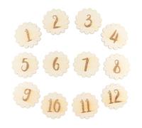 ULDIGI Tarjetas Mensuales para Bebés de Madera 12 Piezas Números de Encaje para Recién Nacidos Tarjetas de y Cumpleaños Adecuado para Fotografía y Recuerdo del Primer Año