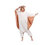 ULEEMARK Ardilla voladora Pijama Onesie de Fiesta para Adulto Unisexo Carnaval Animales Disfraz Cosplay Halloween Pijama Hombre Mujer Inviernos de una Pieza M