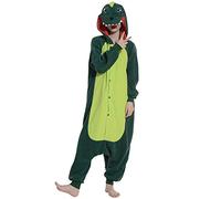 ULEEMARK Kigurumi Pijama Animal Entero Unisex para Adultos con Capucha Cosplay Pyjamas Dinosaurio Ropa de Dormir Traje de Disfraz para Festival de Carnaval Halloween Navidad