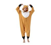 ULEEMARK Kigurumi Pijama Animal Entero Unisex para Adultos con Capucha Cosplay Pyjamas Zorro Ropa de Dormir Traje de Disfraz para Festival de Carnaval Halloween Navidad