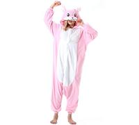 ULEEMARK Mujer Hombre Pijama Animal Entero Unisex para Adultos con Capucha Cosplay Pyjamas Ropa de Dormir Traje de Disfraz para Festival de Carnaval Halloween Navidad S