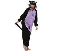 ULEEMARK Pijama Animal Entero Unisex para Adultos con Capucha Mujer Hombre Cosplay Pyjamas Ropa de Dormir Traje de Disfraz para Festival de Carnaval Halloween Navidad Gato para Altura 148-187cm
