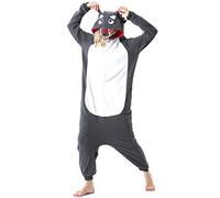 ULEEMARK Pijama Animal Entero Unisex para Adultos con Capucha Mujer Hombre Cosplay Pyjamas Ropa de Dormir Traje de Disfraz para Festival de Carnaval Halloween Navidad Gris Lobo para Altura 148-187cm