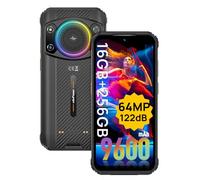 Ulefone Armor 21 Móvil Resistente, 16GB + 256GB 9600mAh Batteria Smartphone, Infinite Halo 122dB 64MP + 24MP con 6.58" FHD+ Pantalla Android 15 Teléfono Rugged, 3 Slots/NFC/OTG/GPS-Nero